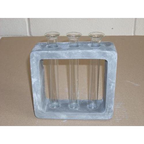 Amicasa Porta vaso Stone quadro 3 fori Blu HL3389L