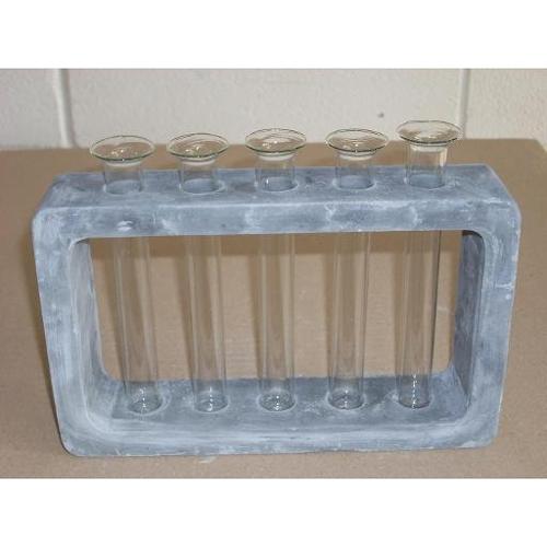 Amicasa Porta vaso Stone quadro 5 fori Blu HL4453