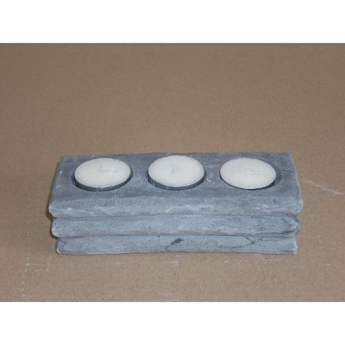 Amicasa Porta candela Stone 3 Tealight Rett Grigio blu HL4532R