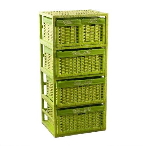 Amicasa Cassettiera salvaspazio 5C con ruote Verde 8925 3