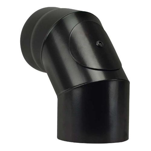Save Fumisteria Curva canna fumaria (12cm) A 90 Ispezionabile PLUS LIGHT Nero opaco NNO1208