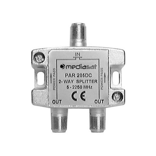 Mediasat Splitter antenna Partitore Passivo con 2 Uscite Silver PAR 205 DC