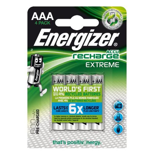 Energizer Batteria Ministilo AAA ricaricabile 800mAh EXTREME 4pz 535 416879 00