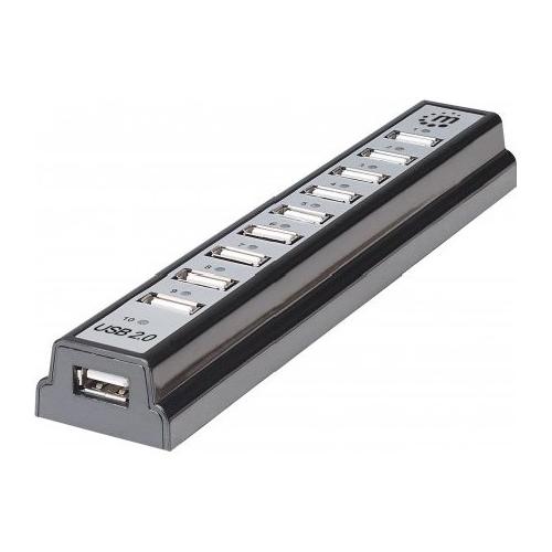 Manhattan Hub USB USB 2.0 a 10 Porte IUSB2 HUB10 Black e Silver 10 porte 161572