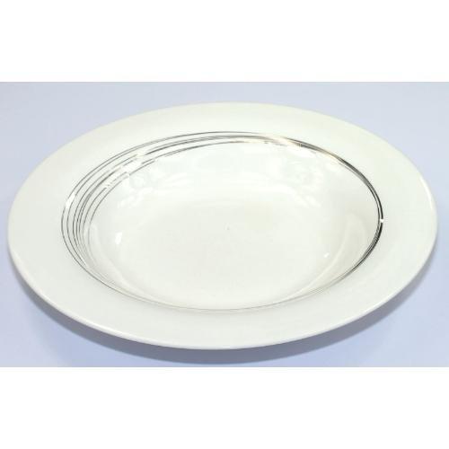 Livellara Piatto fondo Bone China (24cm) MILANO LIGHT Fili intrecciati argento A3301457