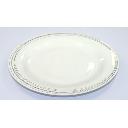 Livellara Piatto frutta Porcellana (24cm) MILANO LIGHT Fili intrecciati argento A3301458