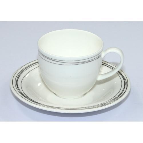 Livellara Set tazzine caffè con piatto 6 pz MILANO LIGHT Fili intrecciati argento A3301446