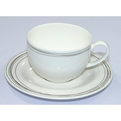 Livellara Set tazze te con piatto 6 pz MILANO LIGHT Fili intrecciati argento A3301448