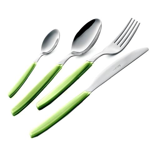 Eme Set posate tavola 24 pz Inox CROMO Verde P13BCM 737