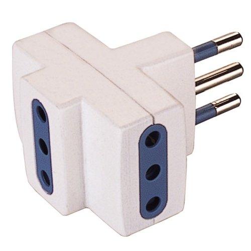 Poly Pool Adattatore con spina italiana 10A 3 prese 2P+T 10A std italiano Bianco PP0447