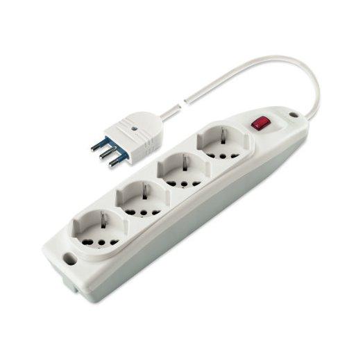 Poly Pool Multipresa tavolo 4 uscite con interruttore 10/16A Bianco PP0421