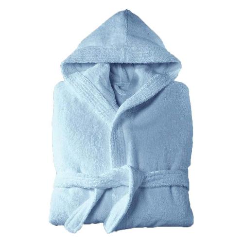 Happidea Accappatoio con cappuccio (L) VOGLIA DI COLORE Spugna IM255 Cielo