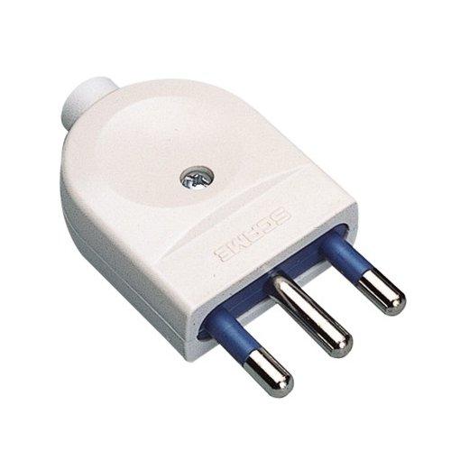 Poly Pool Spina elettrica 2P+T 16A standard italiano cavo assiale bianco PP0461