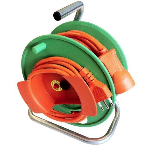 Poly Pool Avvolgicavo elettrico 1P Arancio e Verde H05VV-F 3x1,5 mmq 15m PP0705