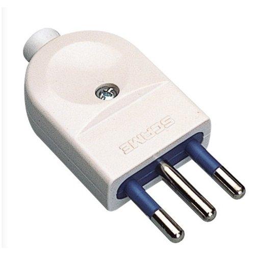 Poly Pool Spina elettrica 2P+T 10A standard italiano cavo assiale bianco PP0457
