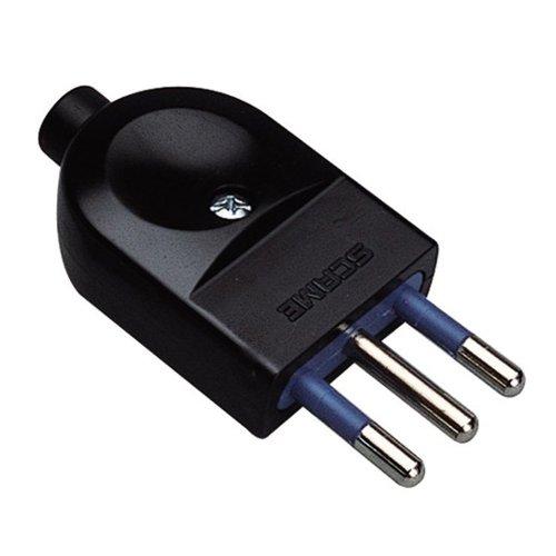 Poly Pool Spina elettrica 2P+T 10A standard italiano cavo assiale nero PP0457 1