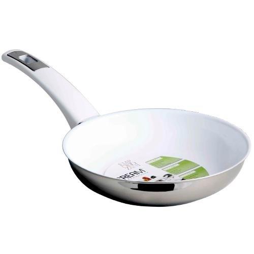 Zani Serafino Padella Inox antiaderente (30cm) CREAM Cromo e Bianco CR7PA30