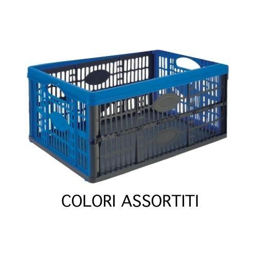 Cesta CARGO Pieghevole con Coperchio Nero e Blu 54 x 36 x 5,5 - 28