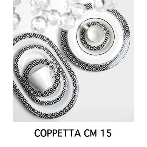 Andrea Fontebasso Coppa Bone China (15cm) TWEED IN BLACK Bianco e Grigio SH004154496