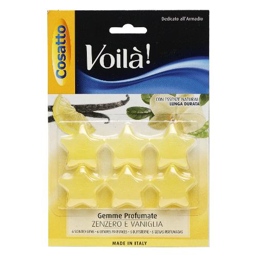 Cosatto Profumatore armadio Gemme 6 pz Zenzero e Vaniglia VOILÁ Giallo PB G001