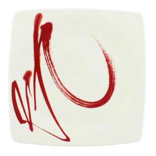 Livellara Piatto piano Porcellana (26cm) PAINTING RED Rosso A0410756