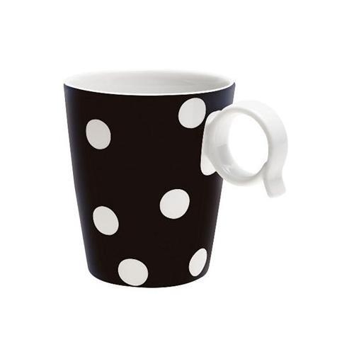 Livellara Tazza mug Porcellana FRESHNESS DOTS Nero A0600200
