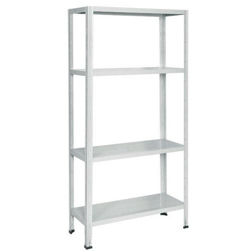 Bizzotto Scaffalature Scaffale componibile 4 ripiani ad incastro (75x30x150cm) MINIEURO bianco ral 9003 E550B