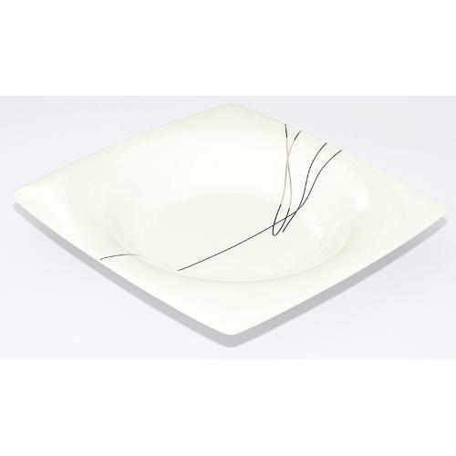 Livellara Piatto fondo Porcellana (22cm) BENIGN LITE Nero e Platino A0410557