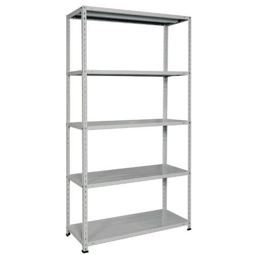 Bizzotto Scaffalature Scaffale componibile 5 ripiani a bulloni (100x40x188cm) SQUARE grigio ral 7038 B200G