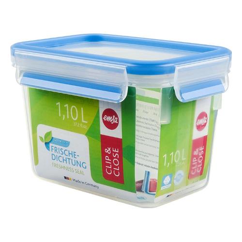 Emsa Contenitore alimenti (1,1L) CLIP & CLOSE Azzurro e Trasparente 508541