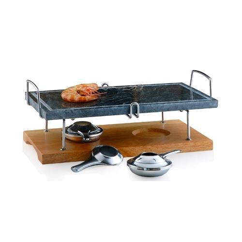 Brandani Piastra ollare con base legno e fornelletto 58654