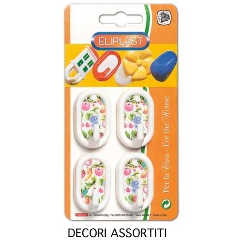 Eliplast Set ganci adesivi Decorati Assortito 22 4 4 pz
