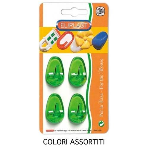 Eliplast Set ganci adesivi Ovali Piccoli Assortito 2 4 4 pz