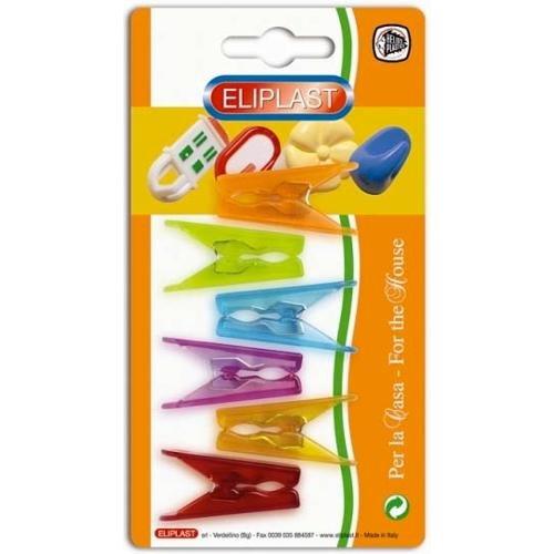 Eliplast Set mollette blocca fogli Multiuso Colori assortiti 46 6 6 pz