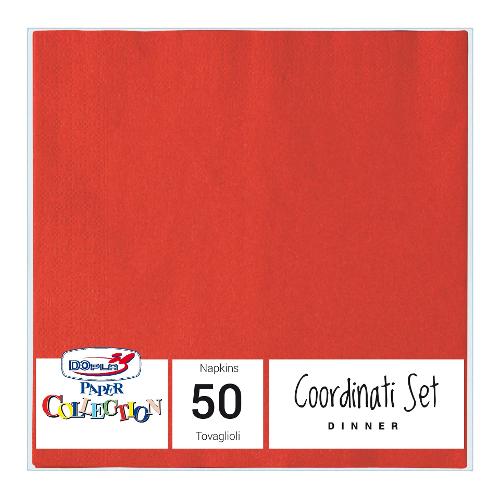 Dopla Set tovaglioli monouso 50pz 2 Veli COLORS Rosso 18312