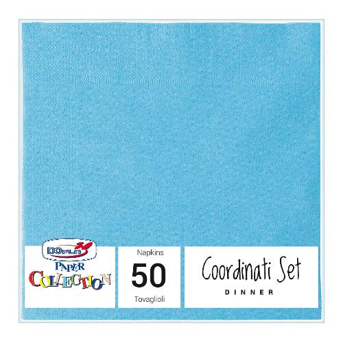 Dopla Set tovaglioli monouso 50pz 2 Veli COLORS Azzurro 18302