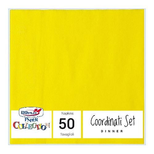 Dopla Set tovaglioli monouso 50pz 2 Veli COLORS Giallo 18308