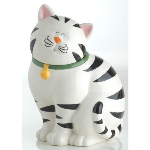 Brandani Barattolo (20,5x18x28cm) Micio con sensore sonoro Bianco e Nero 57469