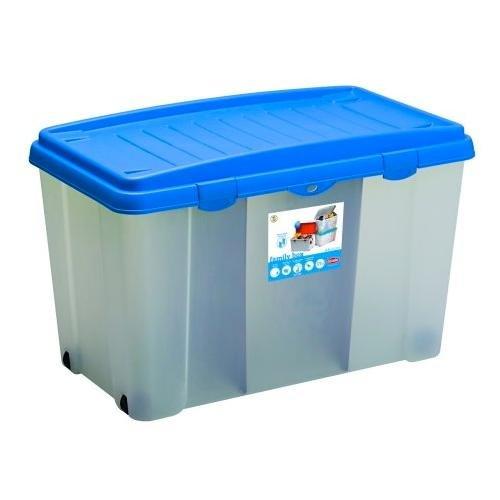 Stefanplast Contenitore (120L) con coperchio FAMILY BOX Trasparente azzurro 13400