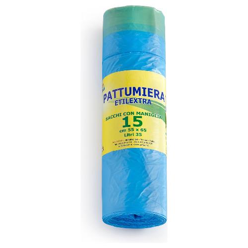 Gel Sac Set sacchi spazzatura 15 pz (43L) con maniglie Azzurro CO955138
