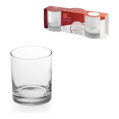 Set bicchieri Acqua 3pz CORTINA Trasparente 7,3 x 8,8 cm 250ml