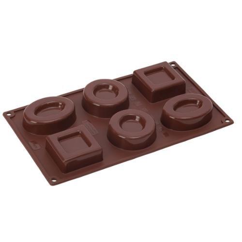 Pavoni Stampo Silicone Pasticceria Savarin multi  6 x 75 ml Marrone FR070MRAS