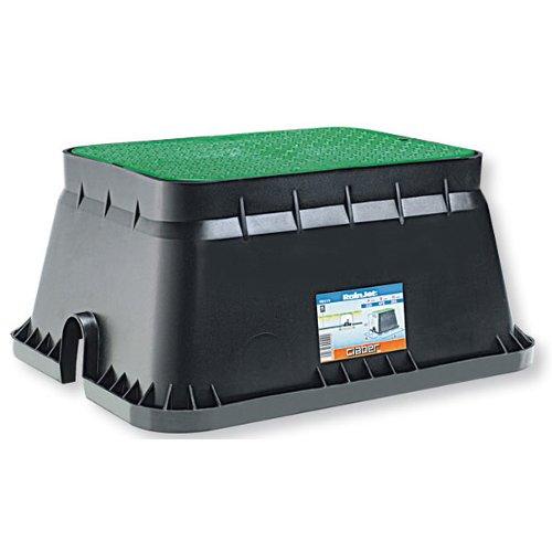 Claber Pozzetto impianto irrigazione Grande con coperchio RAINJET (56x46x25 cm) Nero e Verde 90510