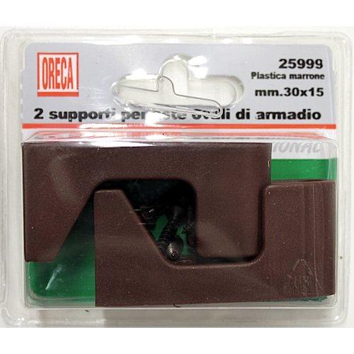 Oreca Set supporti asta armadio Marrone 25999
