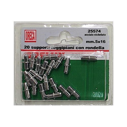 Oreca Set supporti reggipiano Nichelato (1,6x0,5 cm) 25574