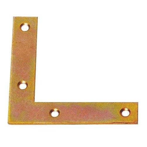 Oreca Set lastrine piatte angolari 4 fori Finitura ottonata (5x5x1,2 cm) 26854