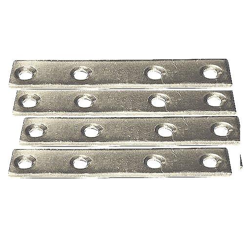 Oreca Set lastrine dritte 4 fori Finitura zincata (10x1,5 cm) 26896