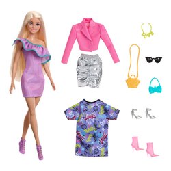 Mattel Set bambola con 3 outfit completi BARBIE HYT61