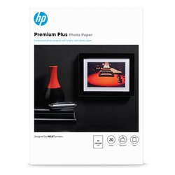 HP Confezione da 20 fogli carta fotografica Premium Plus, lucida 13 x 18 cm