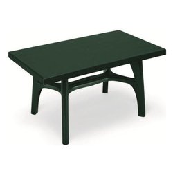 Tavolo da esterno resina Fisso Verde (140x80x73cm) 1061